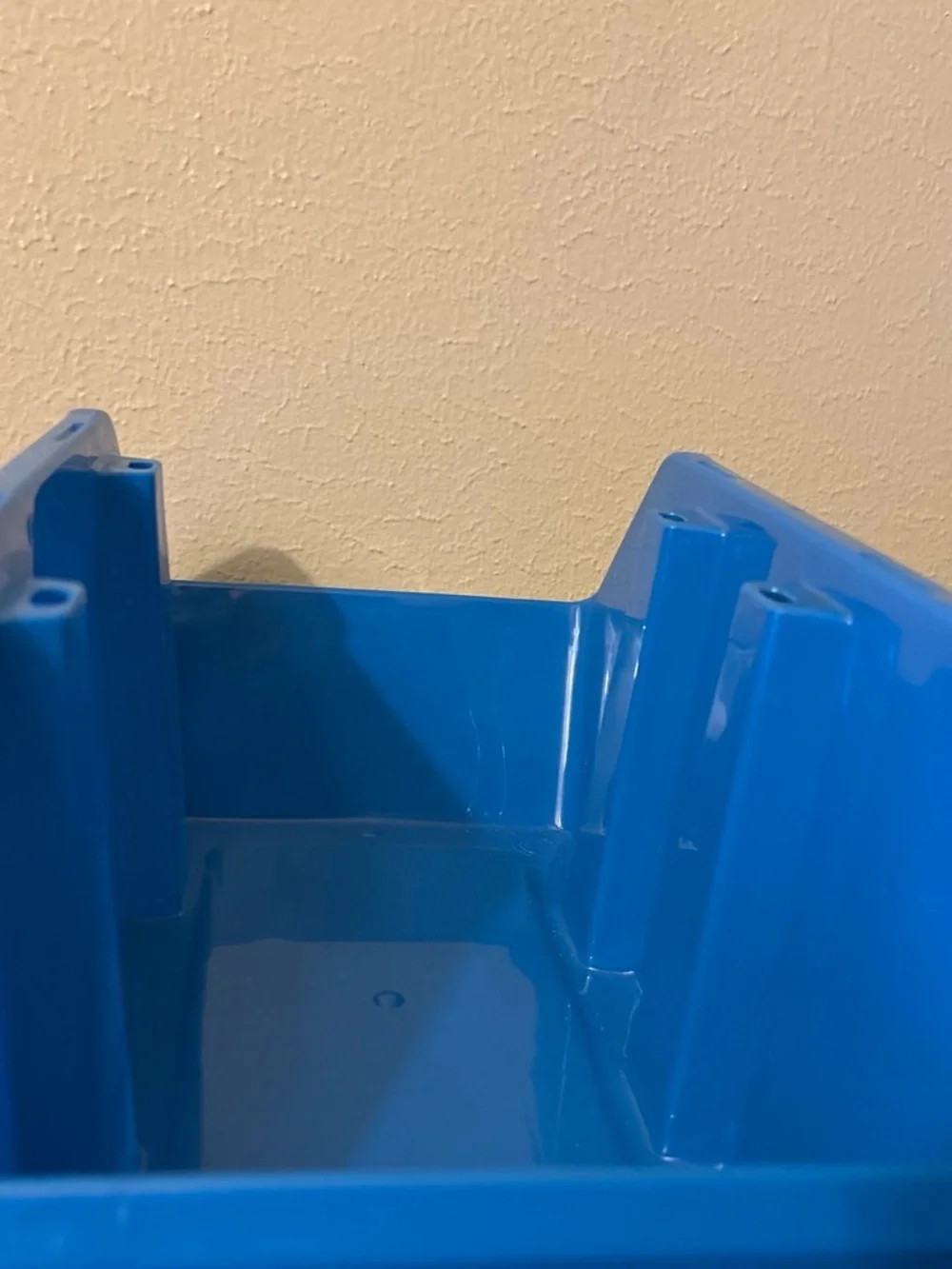 Blue Plastic Storage Bin - Home Organization